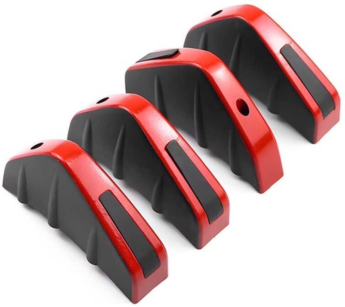 Achterbumperspoiler Set van 4 - Driehoekige Spoilerlip - Haaienvin Bescherming - ABS Materiaal - Universele Toepassing - Waterdicht