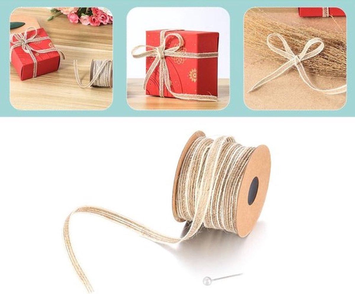 4 rollen natuurlijk jute touw - knutselen en geschenkverpakking - bruiloftsdecoratie (5 mm × 10 m)
