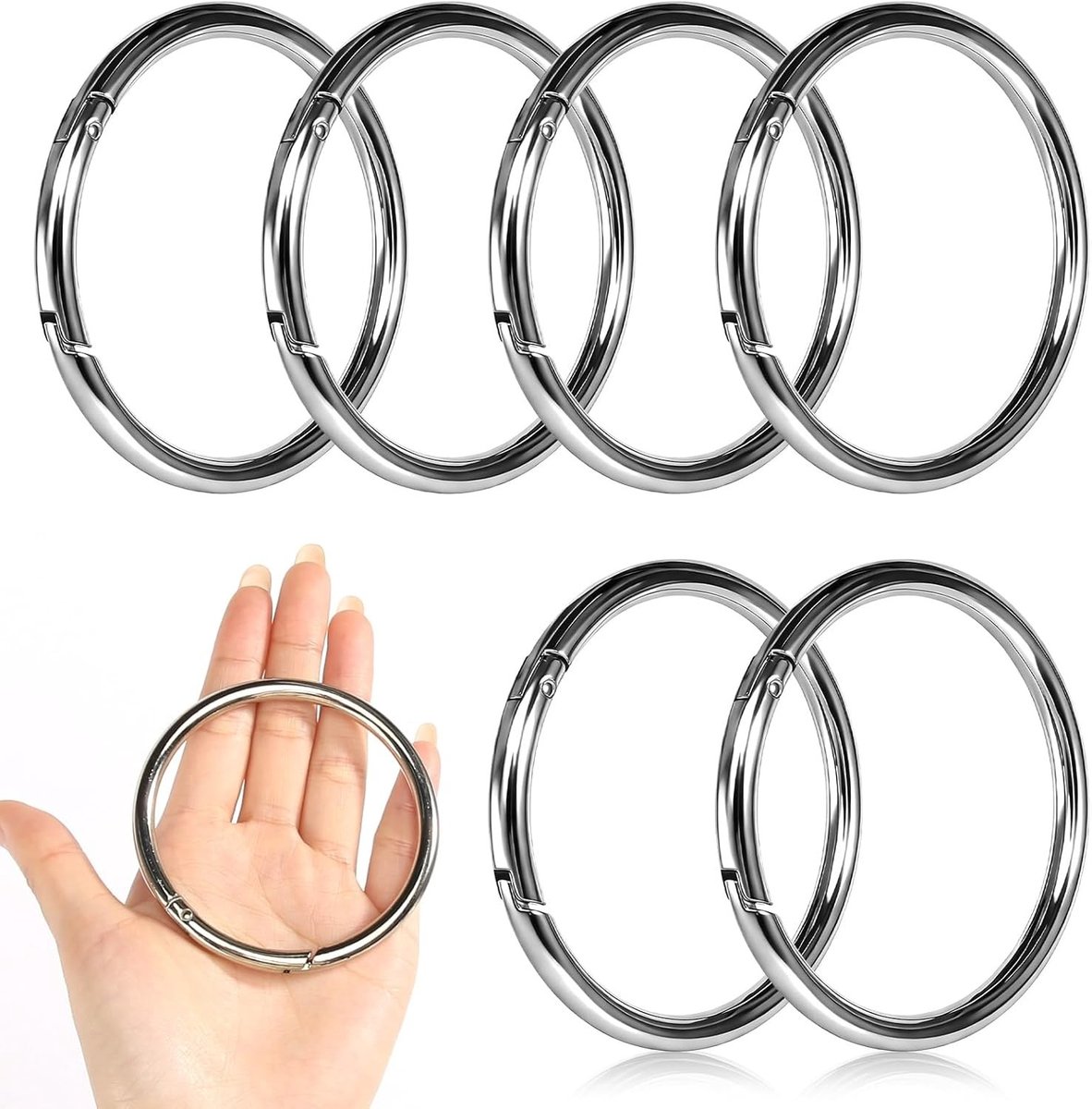 Ronde Karabijnhaak - Zilver - 75 mm - Zinklegering Sleutelhanger - Voor Sleutels en Outdoor