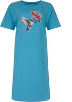 Temptation Dames Big Shirt - Korte Mouwen - Blauw - Maat 4XL