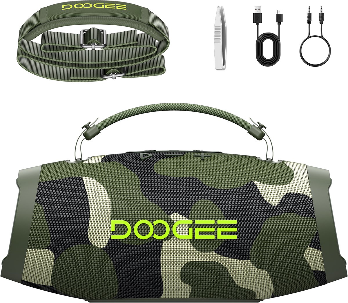 DOOGEE Wild Boom - Bluetooth Speaker - Draagbare Bluetooth Speaker - 20 uur Waterdicht - Groen