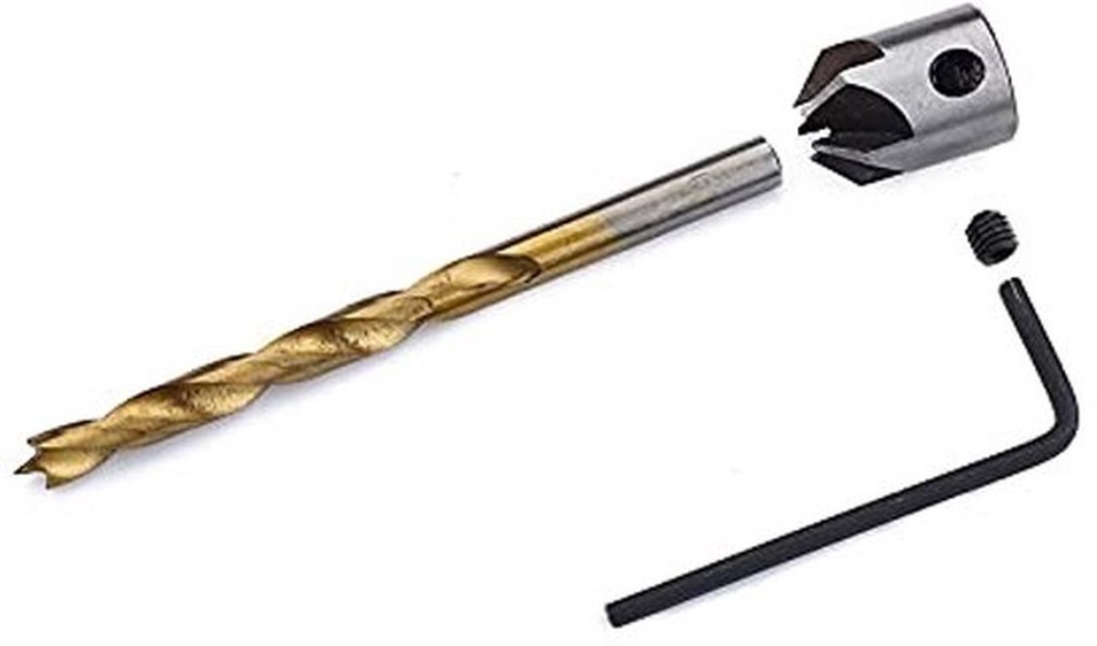 Afschuiningsboor 7 Stuks - Houtbewerkingsboorgereedschap - Verzonken Boor - Koolstofstaal - Zeskantsleutel - Diameter 3-10 mm - Boorset
