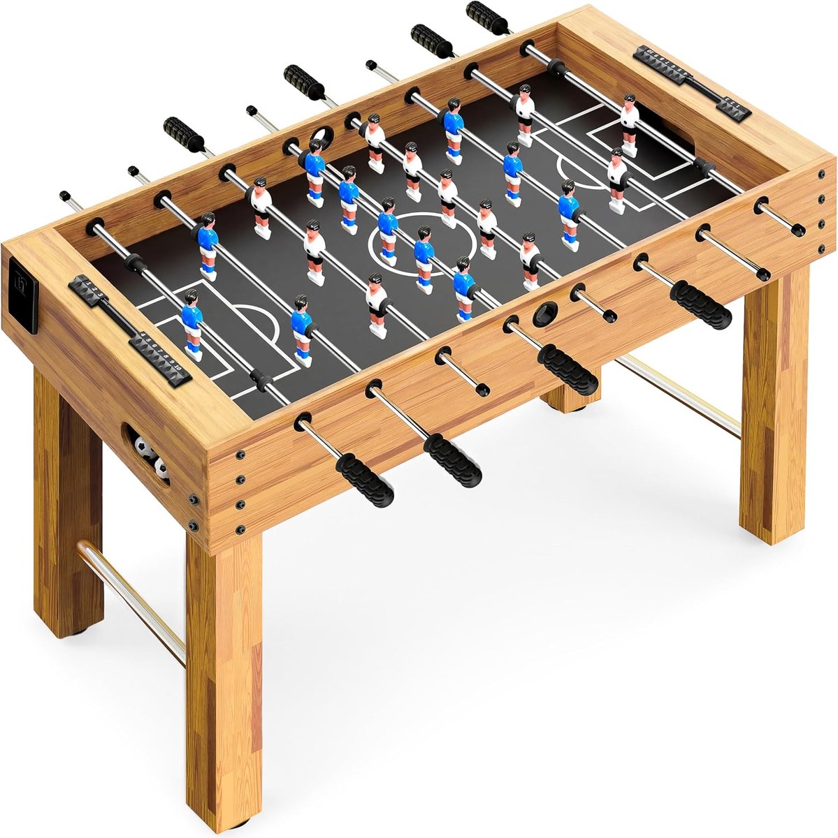 Tafelvoetbaltafel 122 x 61 cm - Grote Voetbaltafel voor 2-4 Spelers - Verstelbare Poten - Met Bekerhouders en 2 Ballen