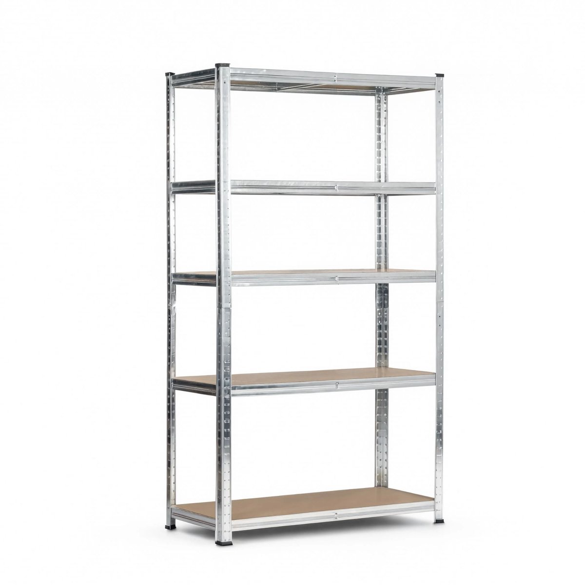HUSH Living - Metalen Opbergrek - 180x90x40cm - Stellingkast - Voorraadkast - 5 MDF Planken - 175kg per Plank - Zilver