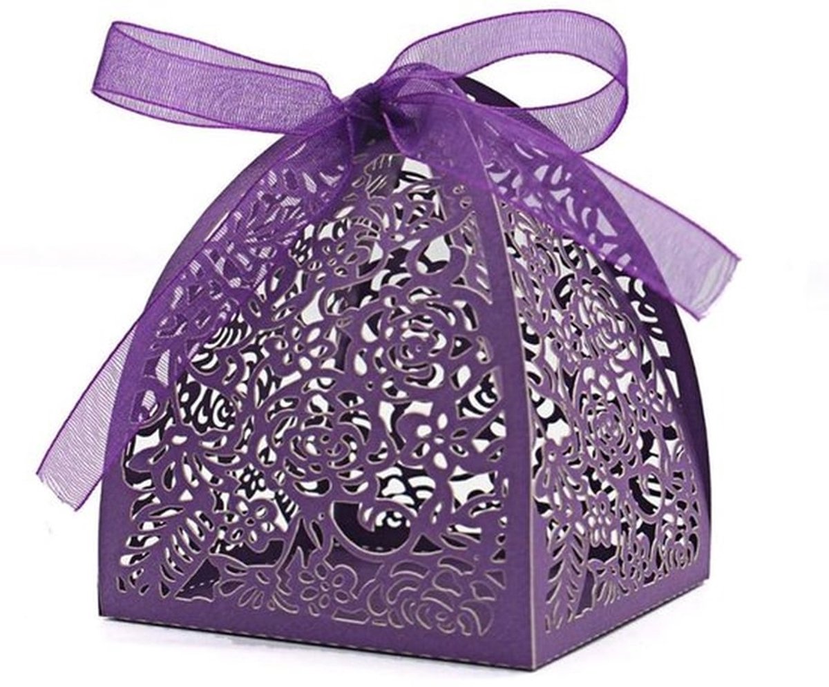 Snoepdozen 50 Stuks - Bruiloft/Gunst Dozen - DIY Verjaardagscadeau - Chocolade/Alpenliebe Opslag - Schattig/Delicaat Ontwerp - Met Linten - Traktatiedozen