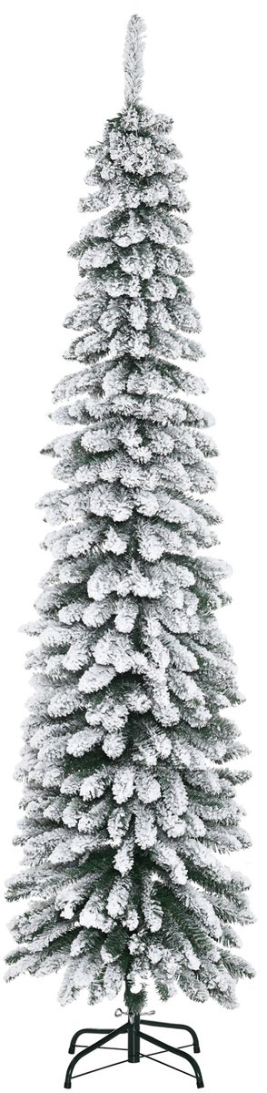 HOMCOM Kerstboom Kunststof, Metaal Ø54 x 210H cm Groen+Wit