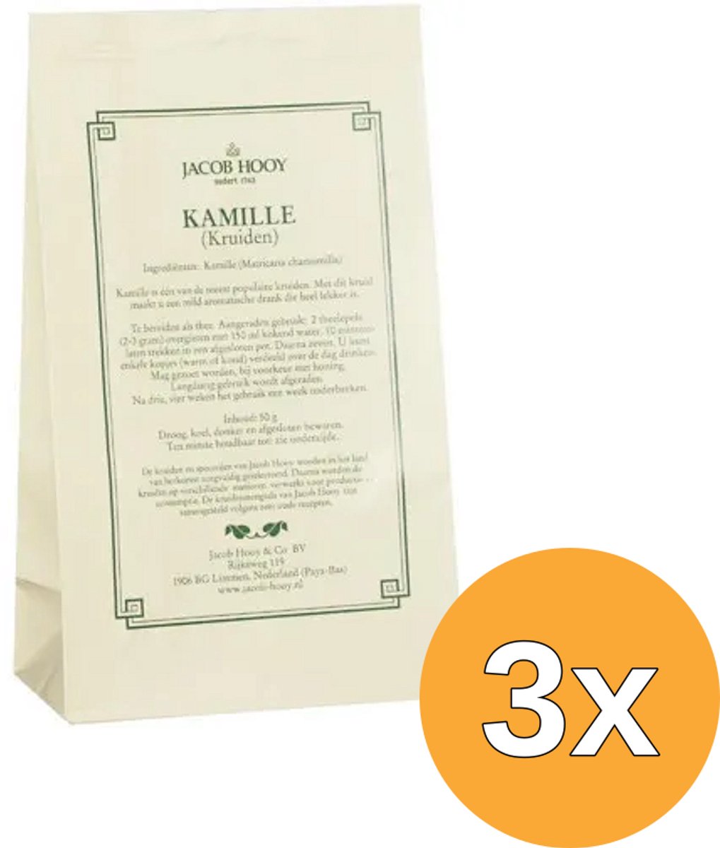3x Jacob Hooy Kamille Geel Zakje (50 gr)