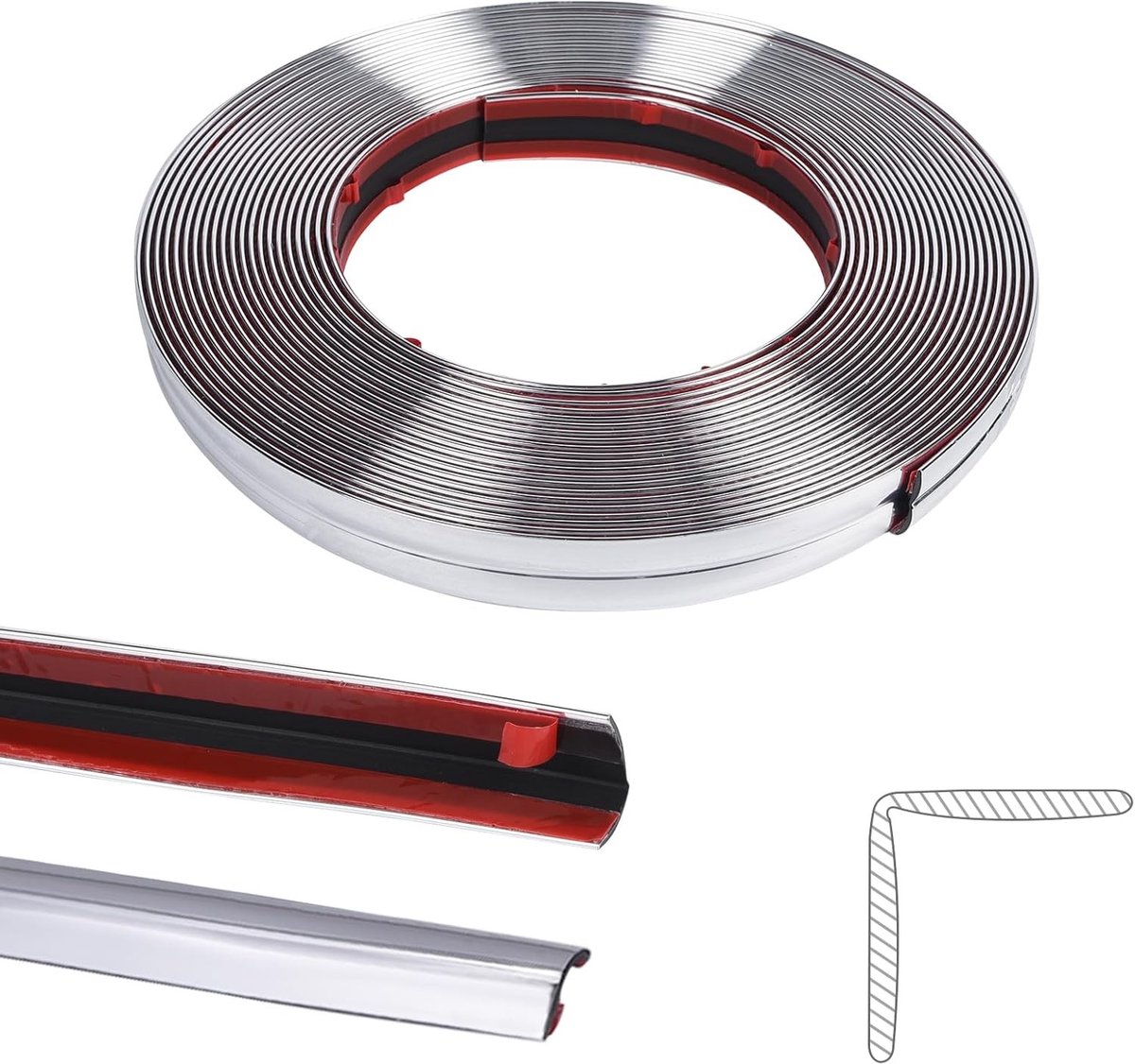 10 m Zelfklevende Moulding, Peel and Stick Plafond Moldings, Flexibele Spiegel, Wand, Plafond, Vloer, Kast, Tegels, Randen, Mouldings, Voegen Tape, DIY Huisdecoratie, Zilver, Decoratieve Afwerking, Interieur Verbetering, Creatieve Projecten