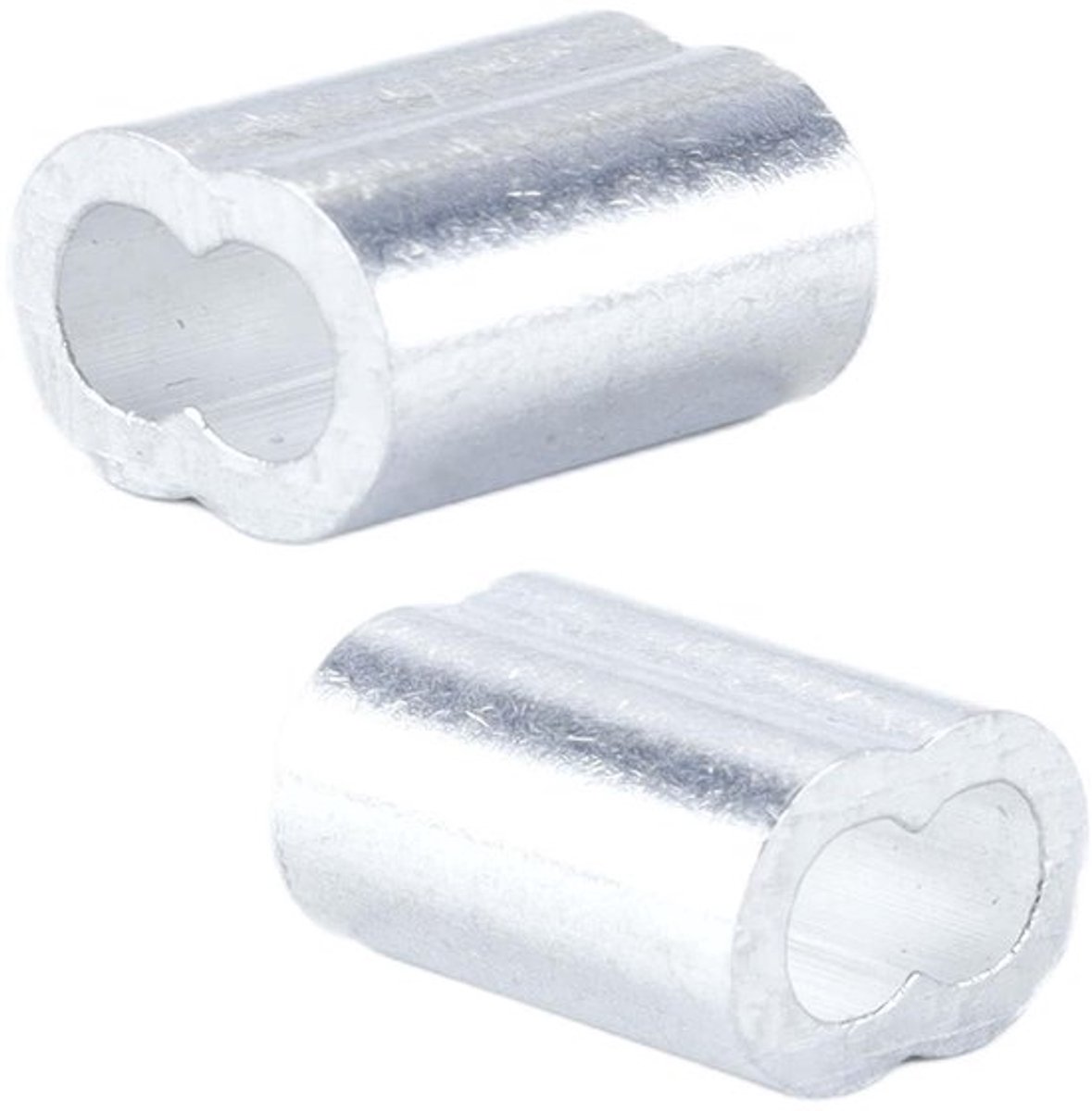 Set van 10 Aluminium Krimplusmouwen voor Staaldraadkabel