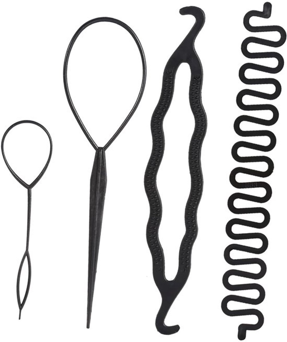 Haarclips Set van 4 - Franse Haarclips - Vlechten Stick - Styling Accessoires - Duurzaam - Hoge Kwaliteit - Haaraccessoires