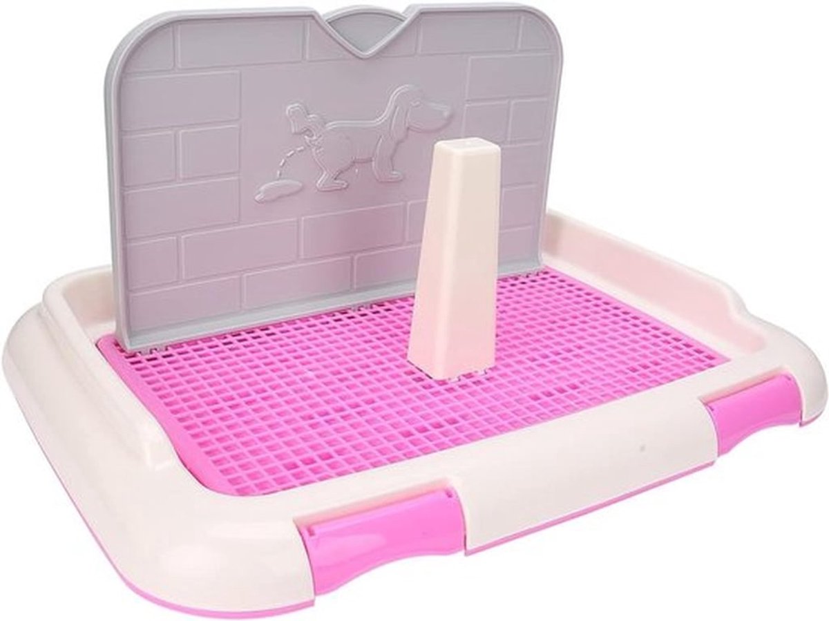 Indoor puppy toilet met hondentoilet pad voor zindelijkheidstraining - Roze kleur, gemakkelijk schoon te maken