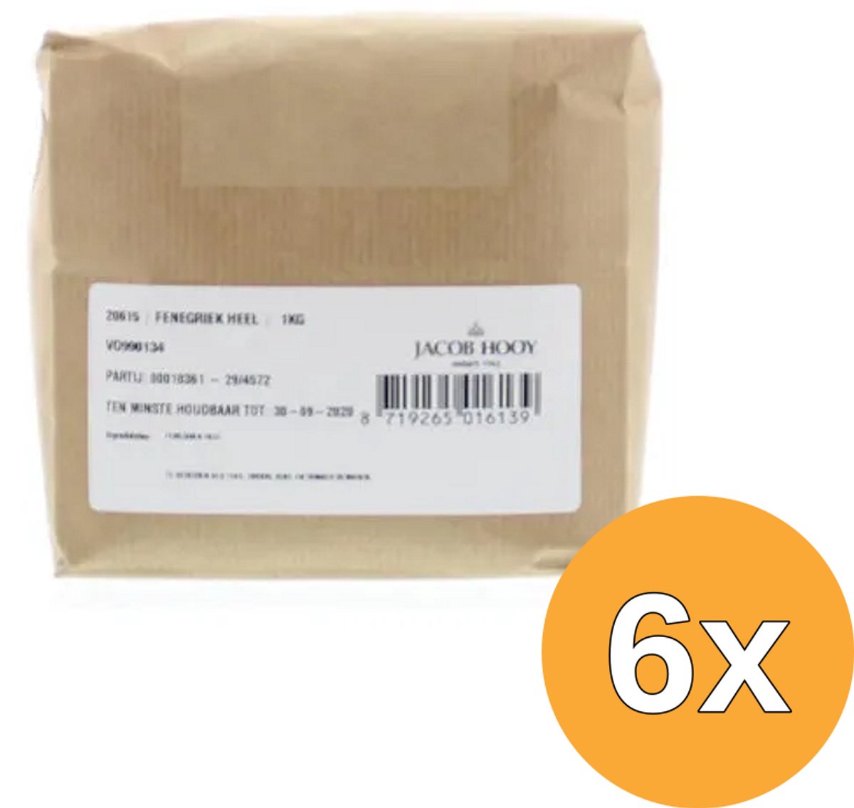 6x Jacob Hooy Fenegriek Heel (1000 gr)