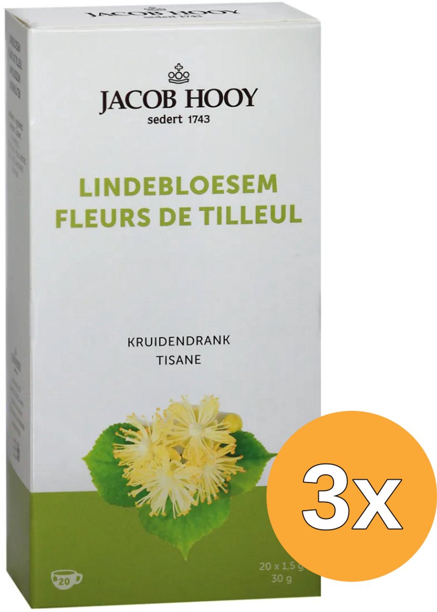 3x Jacob Hooy Lindebloesem Theezakjes (20 stuks)