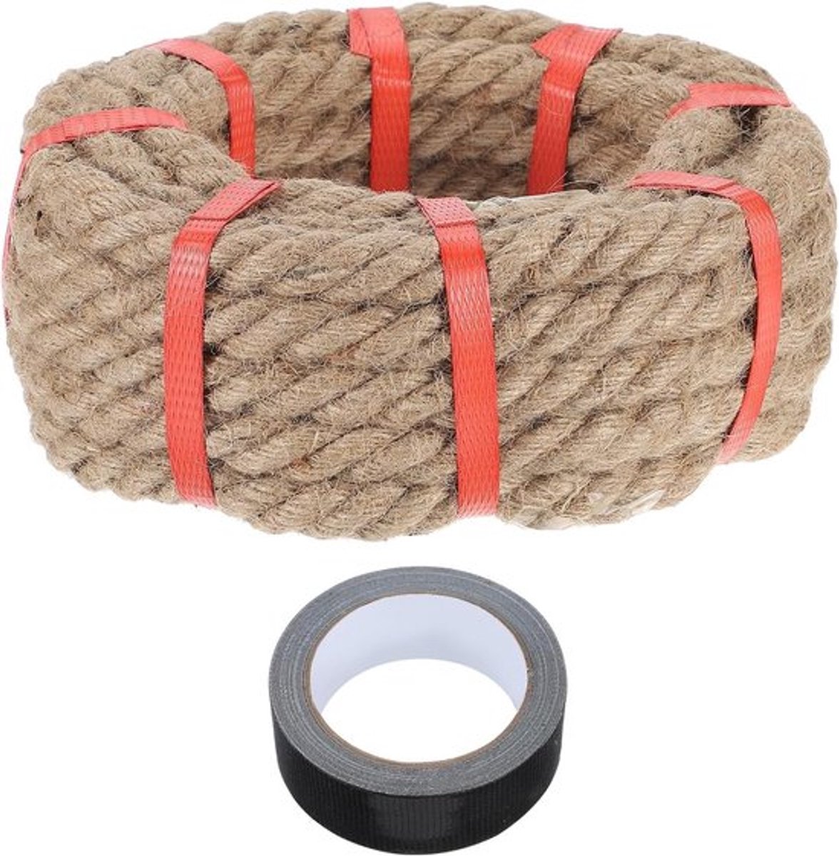 Dik jute touw 2 cm x 20 m voor handwerk, leuningen, moli touwtrekken en tuinprojecten