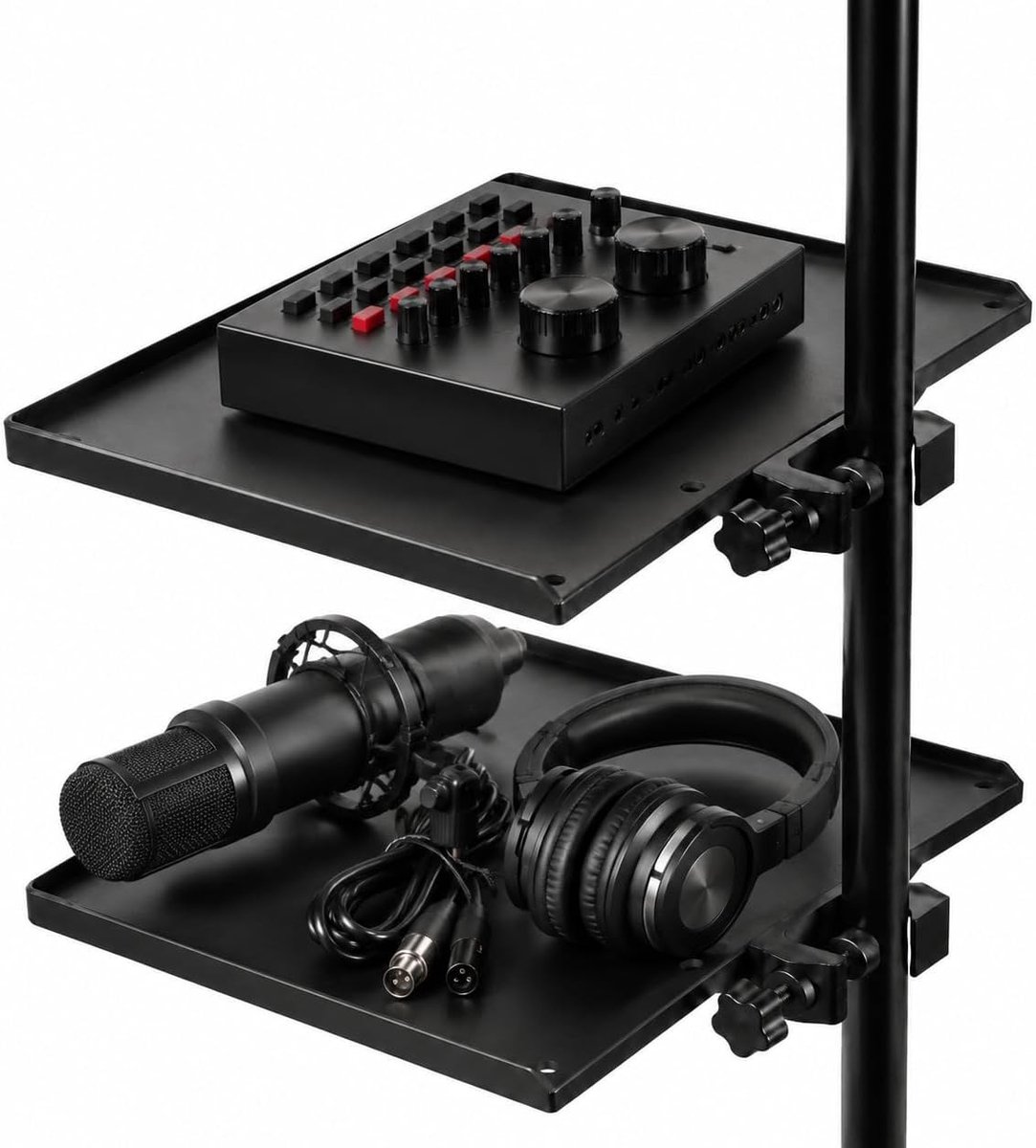 2 Stuks Microfoonstandaard Clip-on Accessoire Tray - Microfoonstandaard Plank voor Geluidsapparatuur
