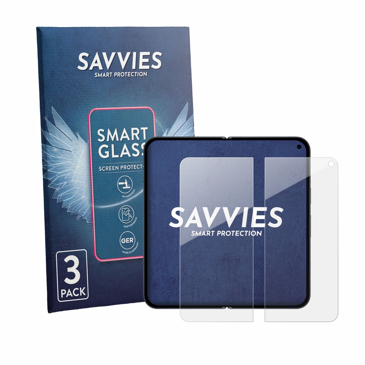 3 Stuks Savvies Screenprotector - geschikt voor Google Pixel 11 Pro Fold (Inner display) - beschermfolie glas transparant