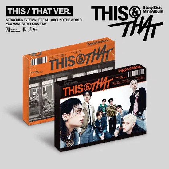 Mini Album "This & That" de Stray Kids avec le groupe sur la couverture. Disponible en "THIS / THAT VER."