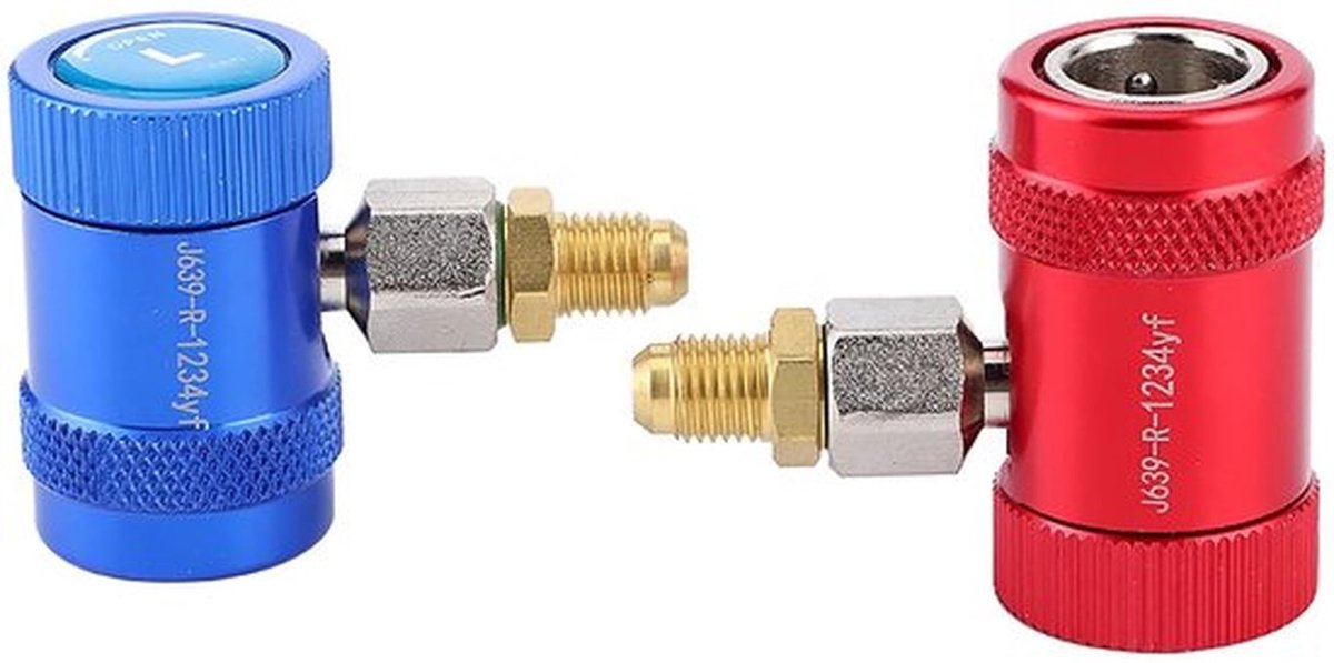 Snelkoppeling Professionele Kwaliteit - Verstelbare Adapter - Duurzame Veiligheidssnelkoppeling - Messing Koppeling - R1234yf Koelmiddel - Eenvoudig Aansluiten - Koelmiddeladapter