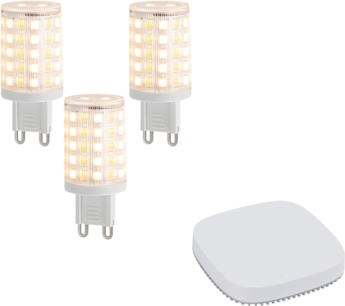 Qazqa Set van 3 smart G9 dimbare LED lamp 2.5W 250 lm 2700K-6500K incl. Zigbee Smart Hub