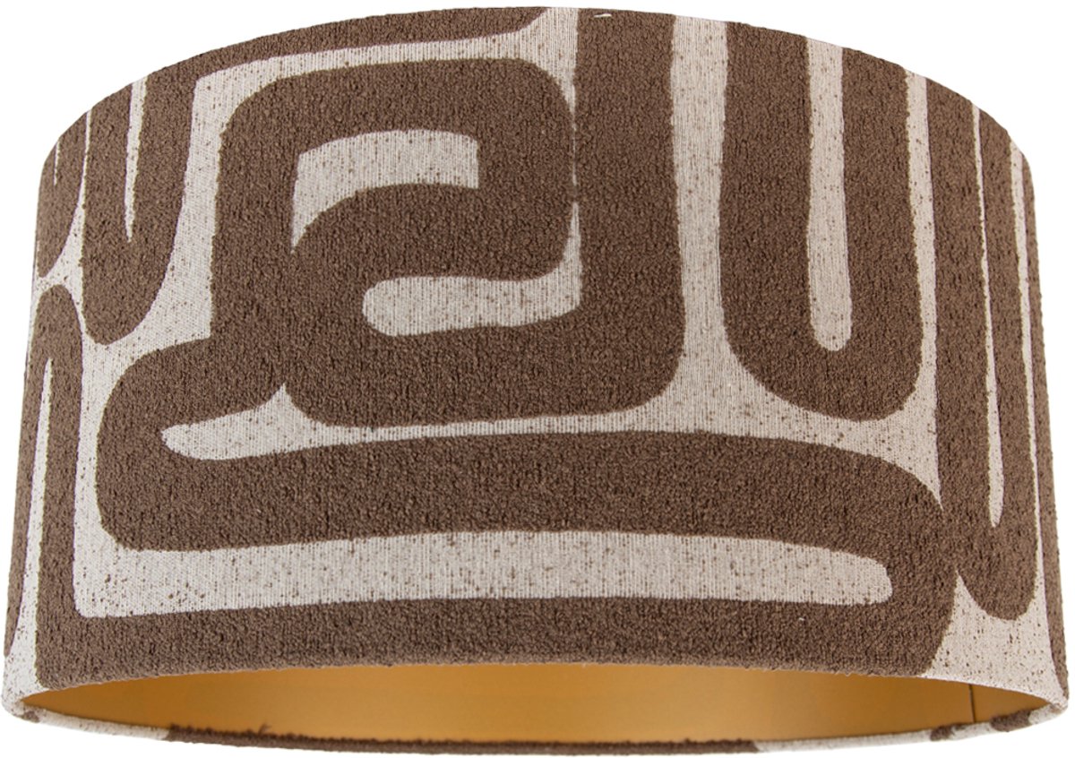 Qazqa moderne Lampenkap - Cilinder Bruin Beige - bruin, rond, diameter 50 centimeter