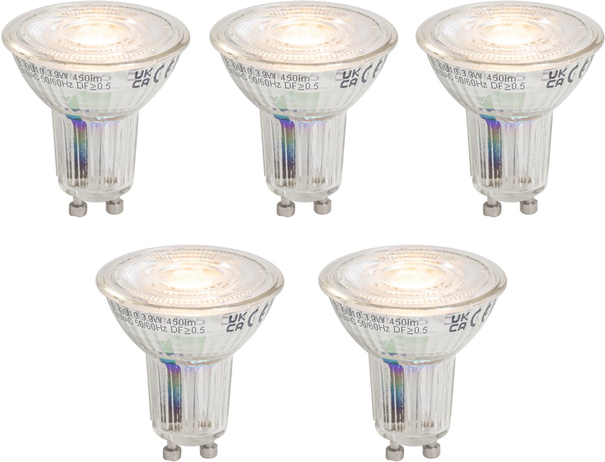 Luedd Set van 5 GU10 50 dimbare LED lampen 3.9W 450 lm 2700K longlife