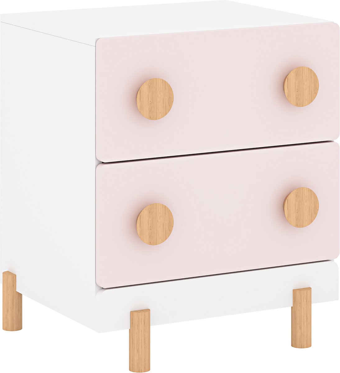 Kindernachtkastje Vaarentaa met 2 lades 47x40x35 cm roze [en.casa]