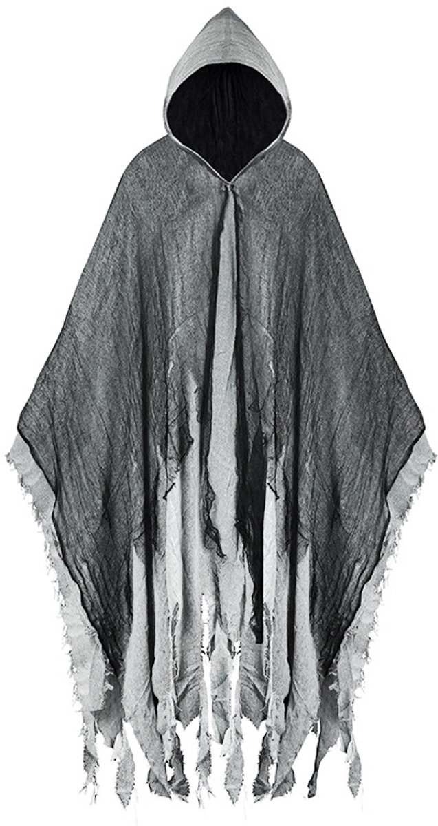 Daity Halloween Cape met Capuchon — Verscheurde Gescheurde Cloak — Uniseks Volwassen Kostuum voor Halloween Feest — Cosplay en Verkleedpartijen（Totale lengte inclusief capuchon: 185 cm; lengte van het kledingstuk: 155 cm)
