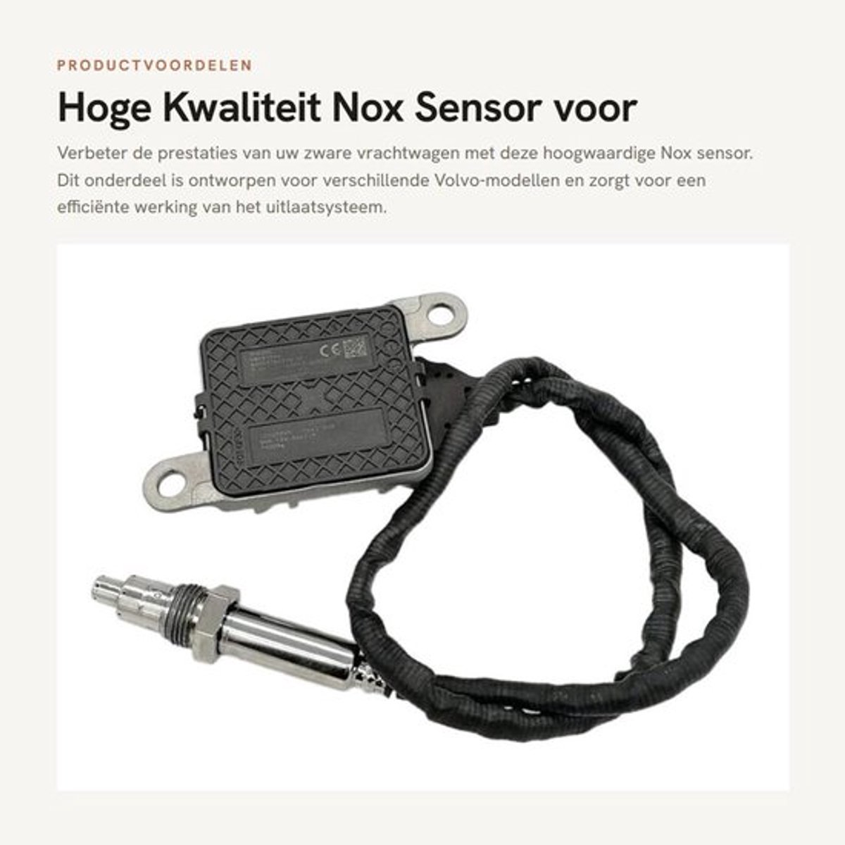 Nox Sensor Hoge Kwaliteit - Geschikt voor Volvo - Onderdeelnummer 5WK97366 - Vrachtwagen VNL - 1 Jaar Garantie - Controleer Compatibiliteit - Uitlaatgas Sensor