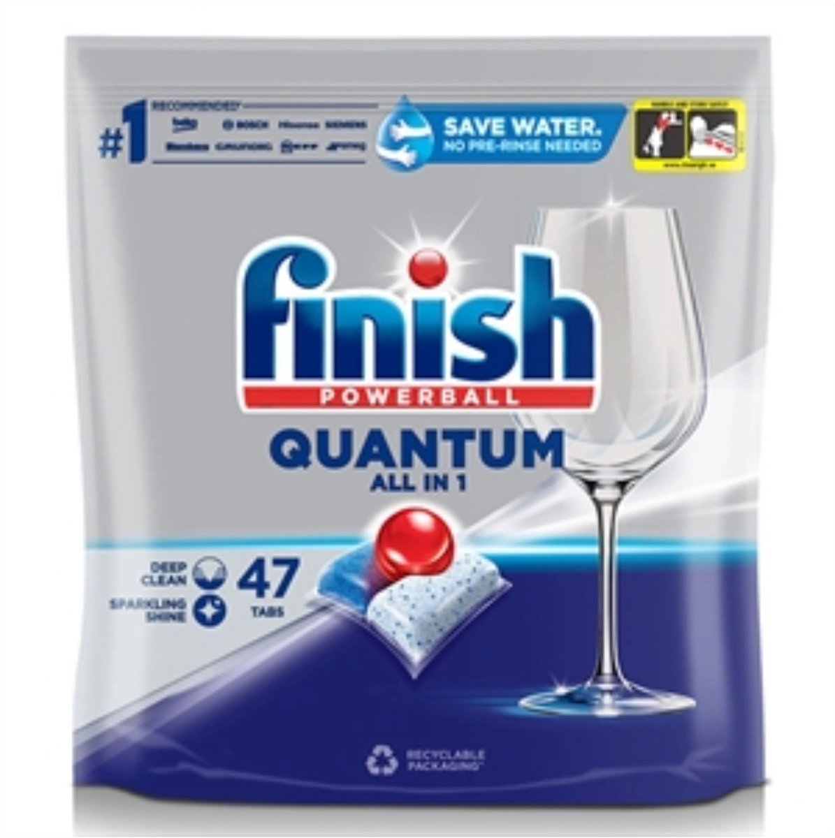 Finish Quantum All-In-1 Vaatwastabletten | Regular | 47 tabs