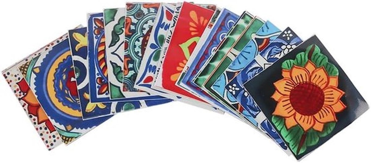 Zelfklevende Marokkaanse Tegelstickers - Retro - Antieke - Keuken - Muurstickers - Prachtige Muren - Zelfklevend - Geschikt voor Badkamer en Keuken - 24 Stuks