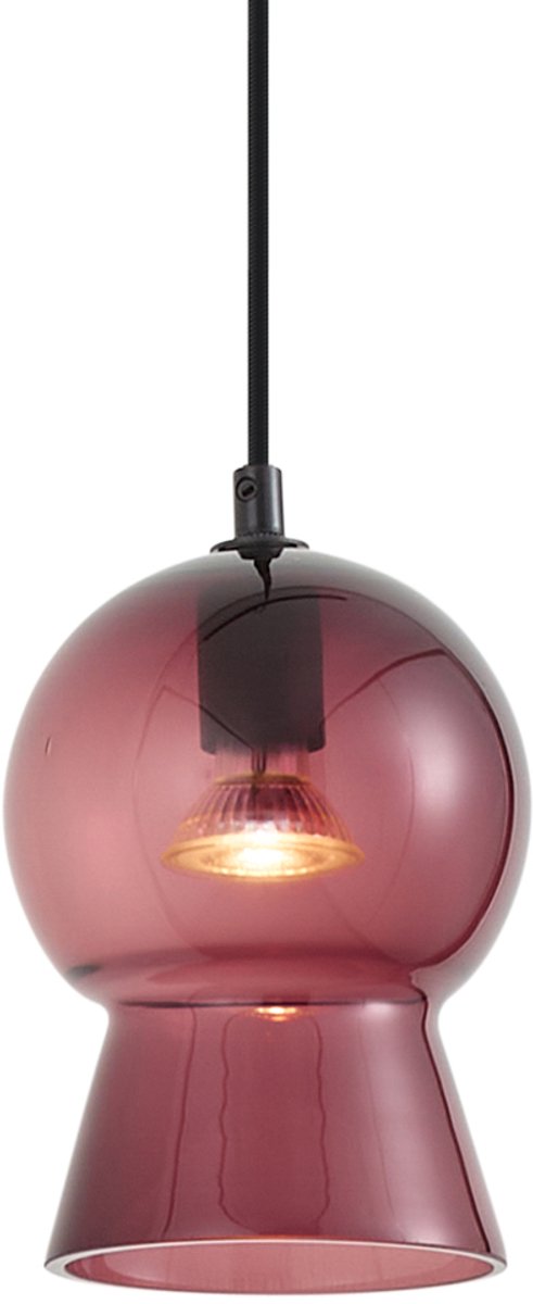 Qazqa retro railsysteem verlichting, railverlichting - Iconic Bell - paars, 13cm, ideaal als lamp woonkamer
