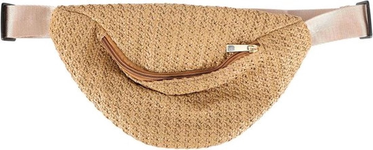 Schoudertas van stro en rotan - Heuptasje voor dames - Hippe tas voor camping en zomer - Handtassen van polyester - Boodschappentas met borstopbergvak