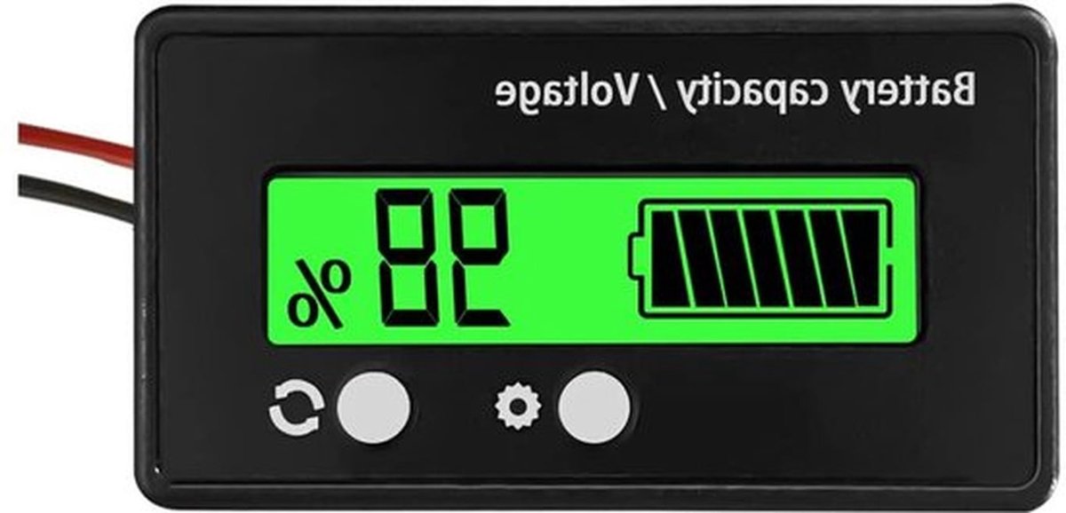 Batterijcapaciteit voltmeter monitor spanning met alarm DC 12V 24V 36V 48V loodzuur en lithium-ion batterijtester (groen)