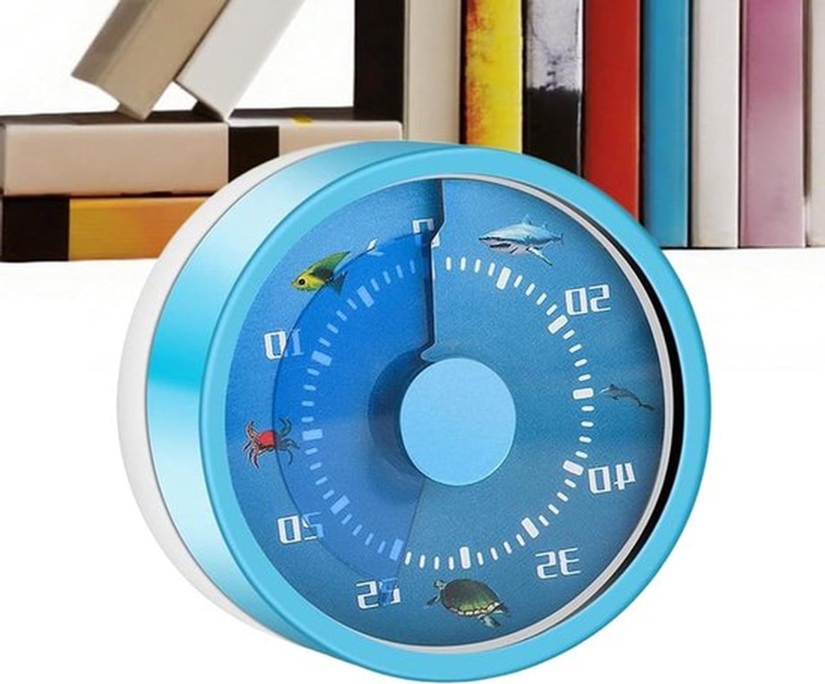 Visuele Timer - Kookwekker Mechanisch - Tijdmanagement - Opwindbaar Mechanisme - 60 Minuten - Blauw