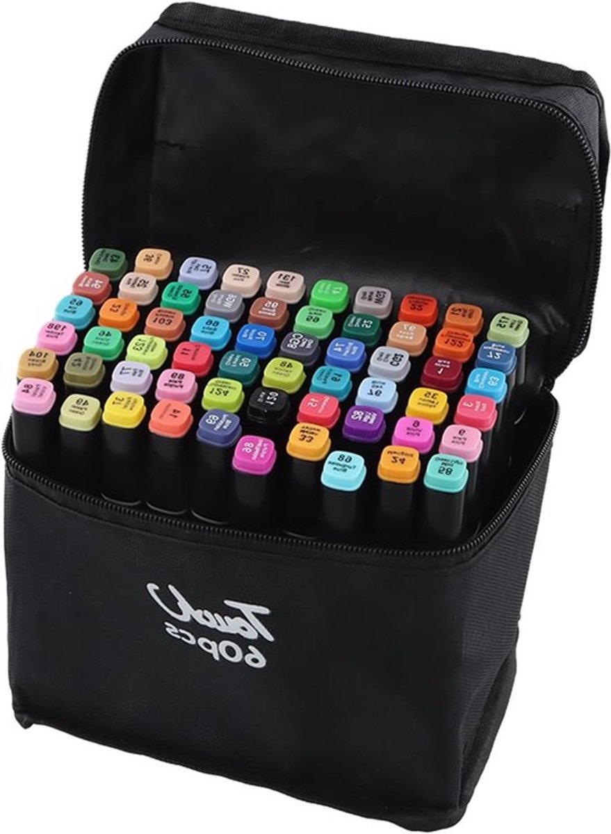 Permanentmarker met 80 kleuren - Alcoholmarkers met dubbele punt voor sneldrogende waterverf, graffiti, schetsen en illustraties