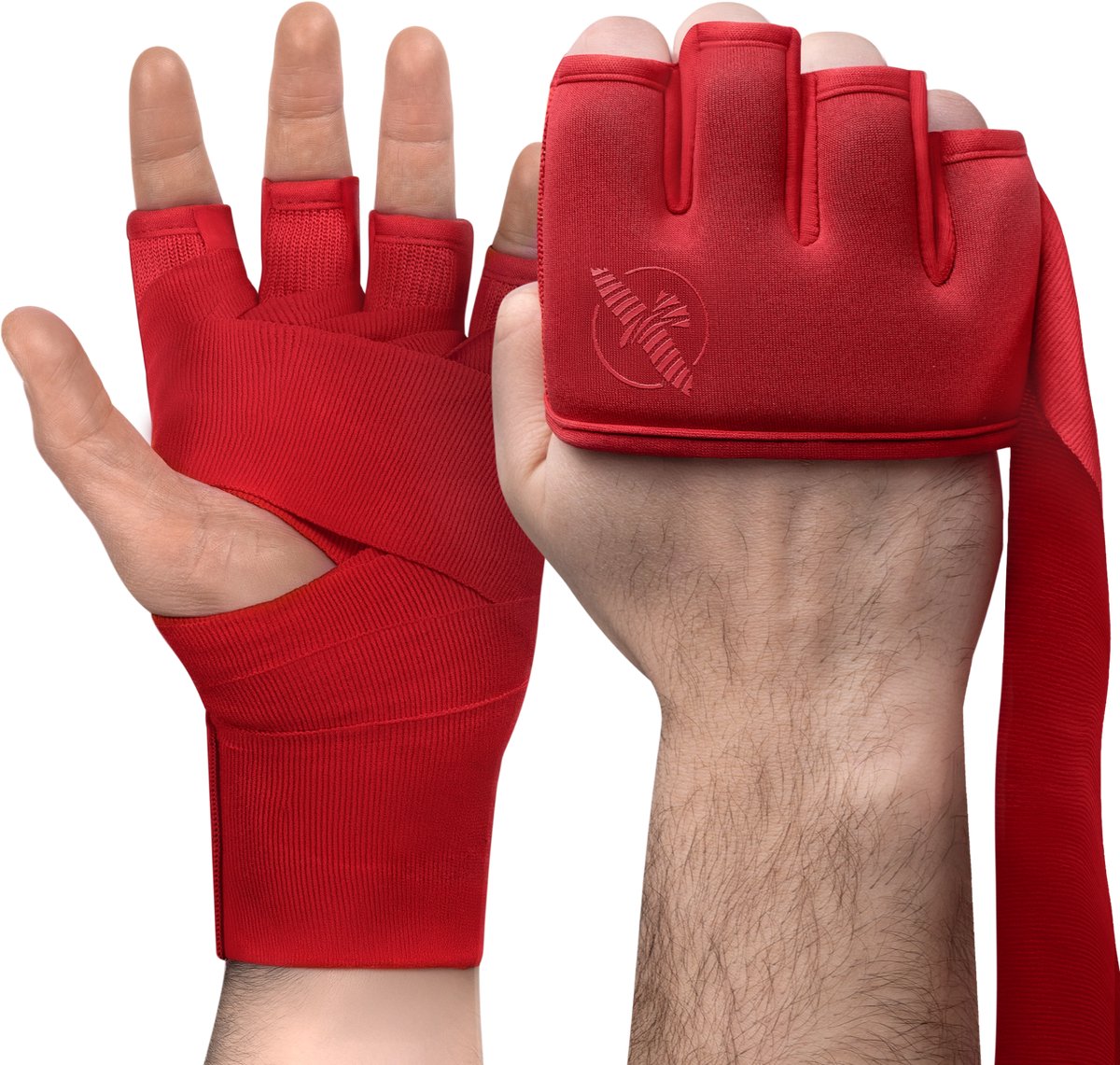 Hayabusa Knuckle Guard Hand Wraps Rood met extra knokkelbescherming - XL