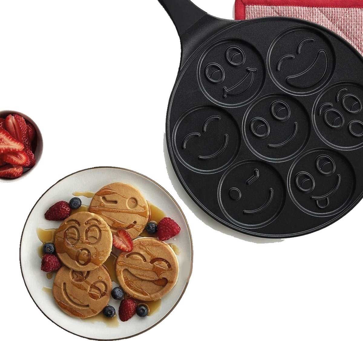 Qoock Pannekoekenpan - Emoji vorm - 26 Cm - Vaatwasser Bestendig