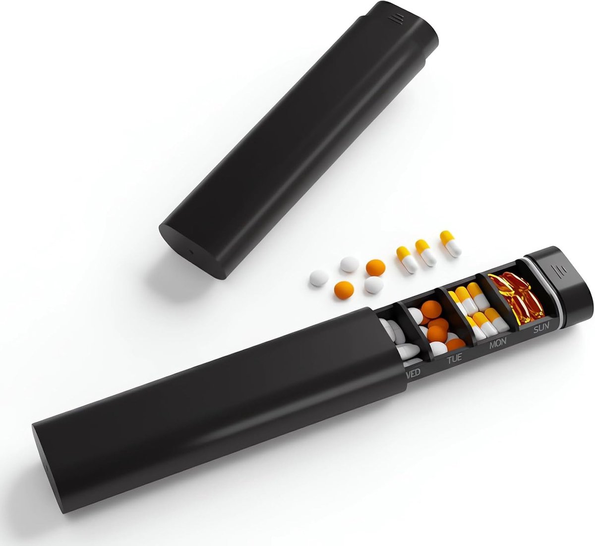 Raagbare pillendoos voor 7 dagen - Pillenorganizer & Opbergdoos (inclusief vakjesindeling) - Dagelijkse pillenorganizer - Wekelijkse medicijnorganizer - Ideaal voor het bewaren van medicijnen - Pillendispenser - Opbergdoos met vakverdeling
