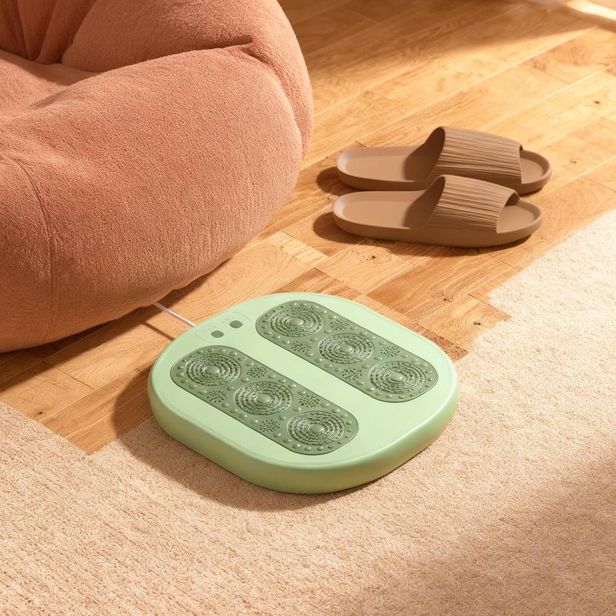 Elektrisch voetmassageapparaat: draagbare elektrische voetmassagemat - voetsteun onder het bureau, verwarmde voetwarmer onder het bureau — cadeau in Gadgets - foto 6