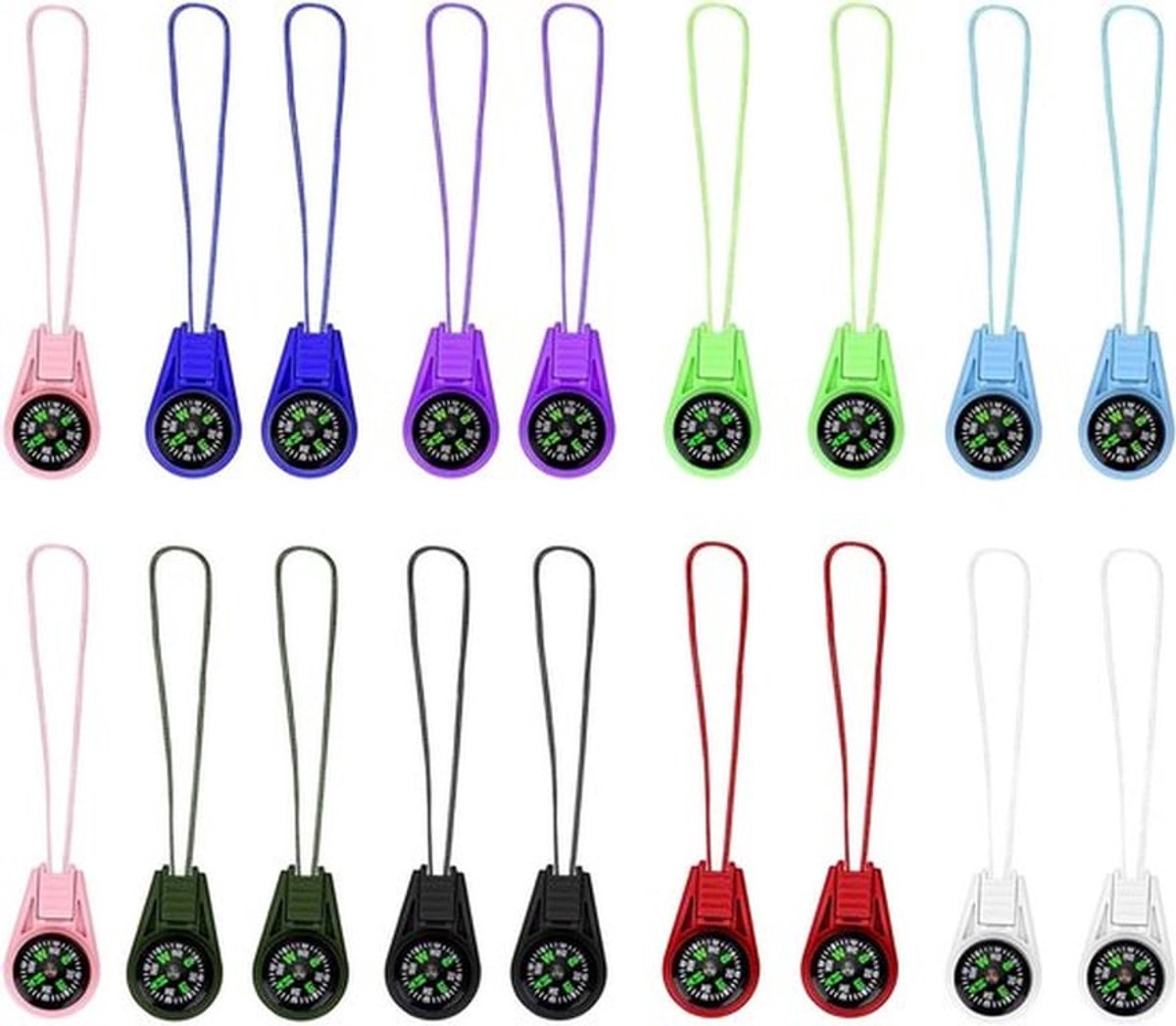 Mini Survival Kompas Set - 18 Stuks Multi-Kleur, Ideaal voor Outdoor Activiteiten, Kamperen en Wandelen
