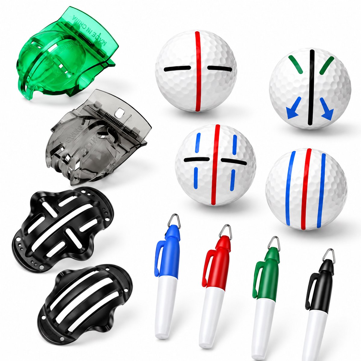 BOTC Golf Accessoires – Golfbal marker – Stift - Markeren - Zwart