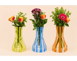 BOECKET Opvouwbare Vaas Set van 3 – Design Vazen Oranje, Blauw & Geel Decoratie