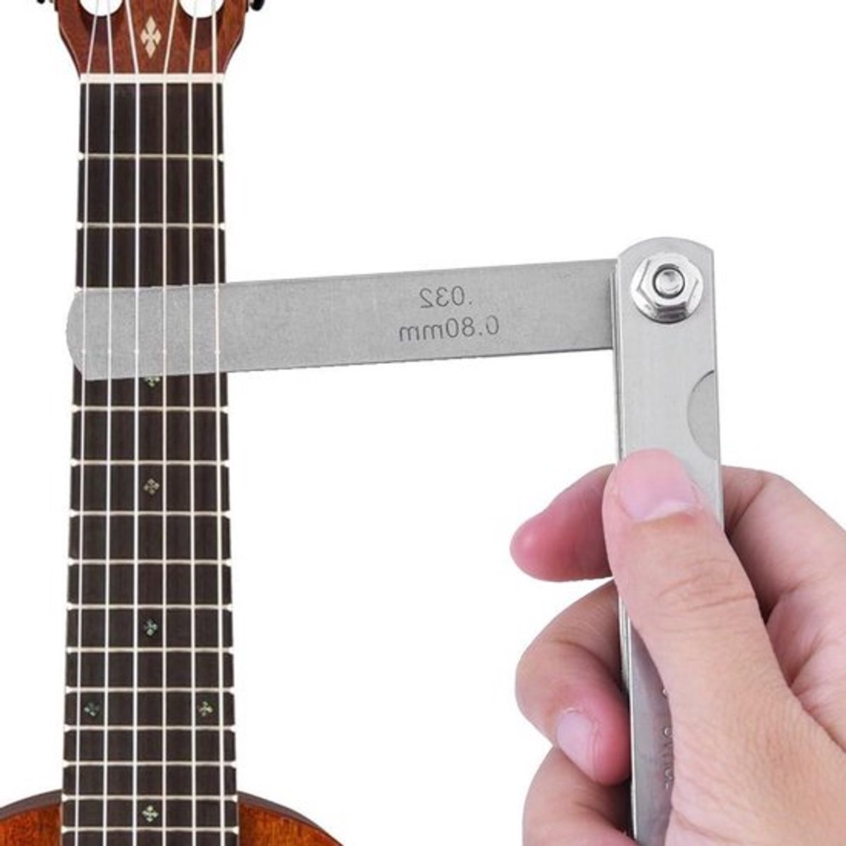 - Gitaarsnaarmes - 30 stuks - Roestvrij staal - Actiefliniaal - Meetgereedschap voor snaarhoogte - Gitaar - String - Gauge liniaal - Geschikt voor Luthier - RVS.