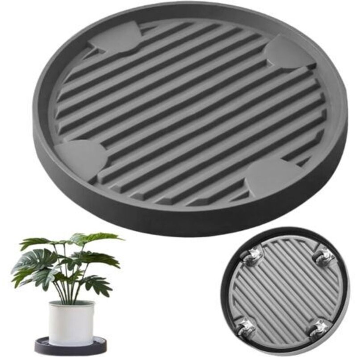 22 cm verborgen plantenbak, verrijdbare plantenbak, 360° draaibare plantenwagen, 75 kg draagvermogen, geschikt voor het vervoeren van potplanten binnen en buiten.