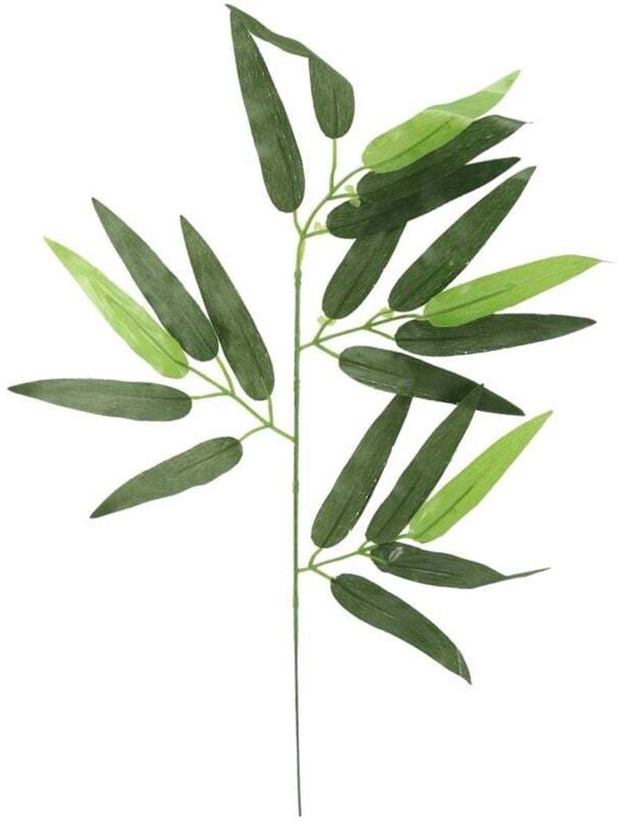 50 kunstmatige groene bamboebladeren, decoratieve kunstplanten geschikt voor binnen en buiten.
