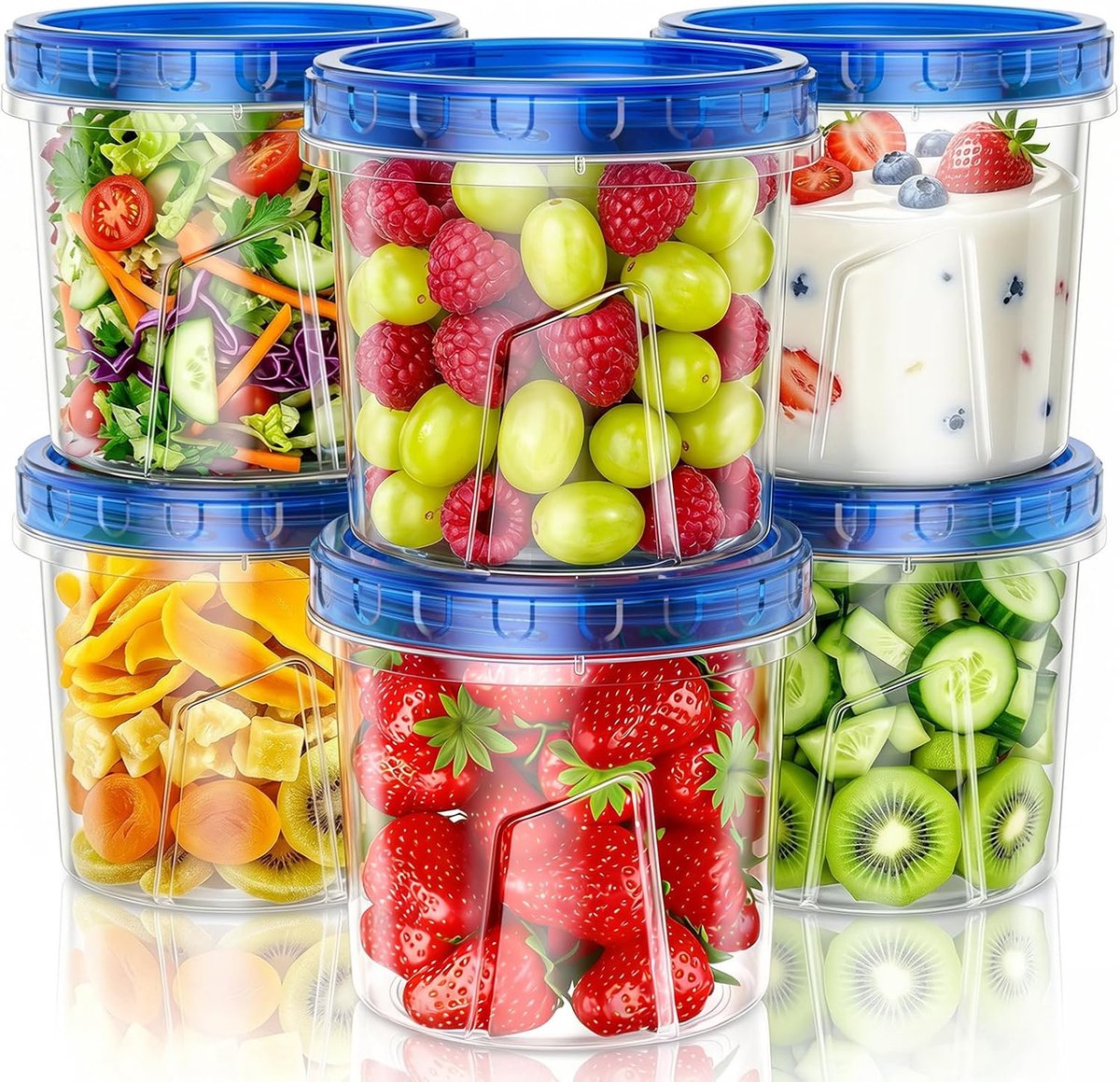 VHV Vershoudbakjes - 6 set 720ML - Luchtdicht - Meal Prep Bakjes - Diepvriesbakjes - voor maaltijdbereiding, lunch en restjes