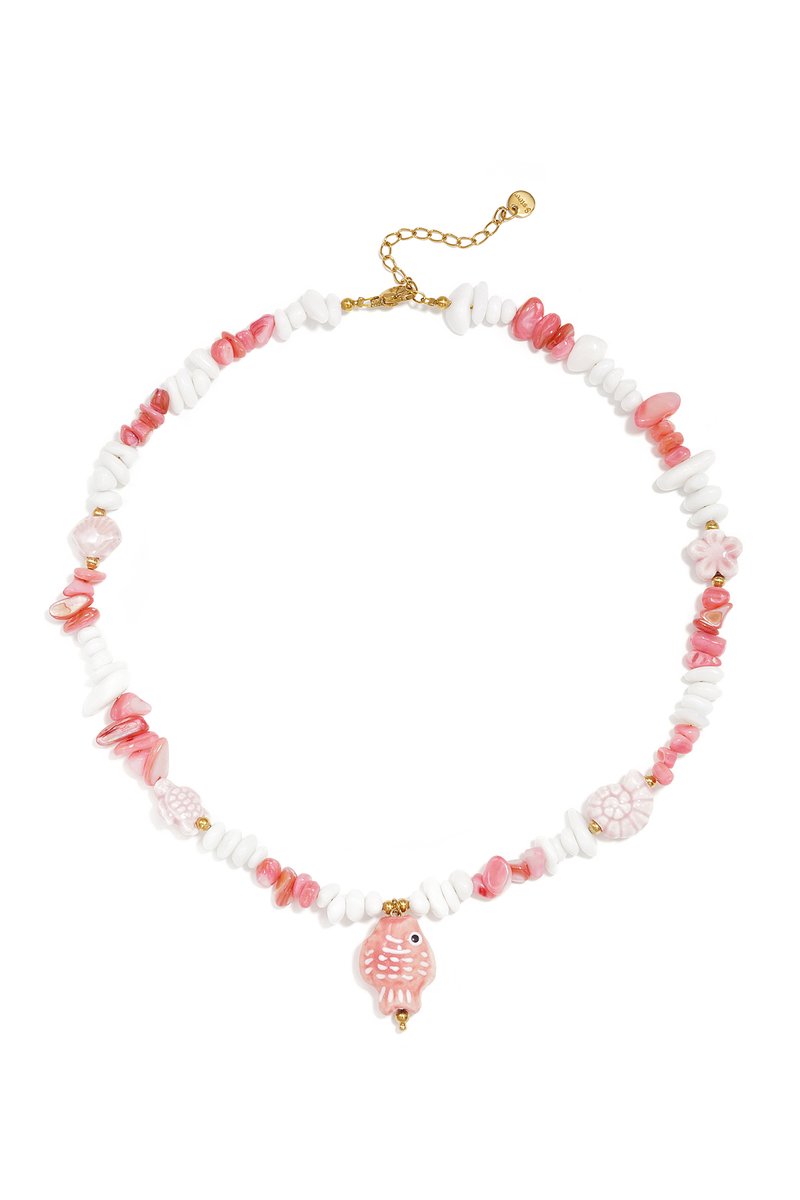 Keramische Kralenketting met Vismotief – Casual Daily Romantic Series - Roze