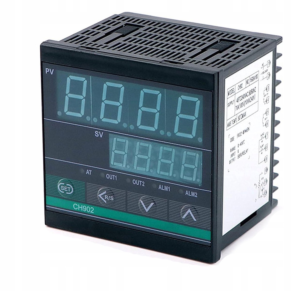 Rosfix Temperatuurregelaar Paneel CH902 - LED Display, PID/On-Off - 0–400°C, 48–240V AC, SSR/Relais