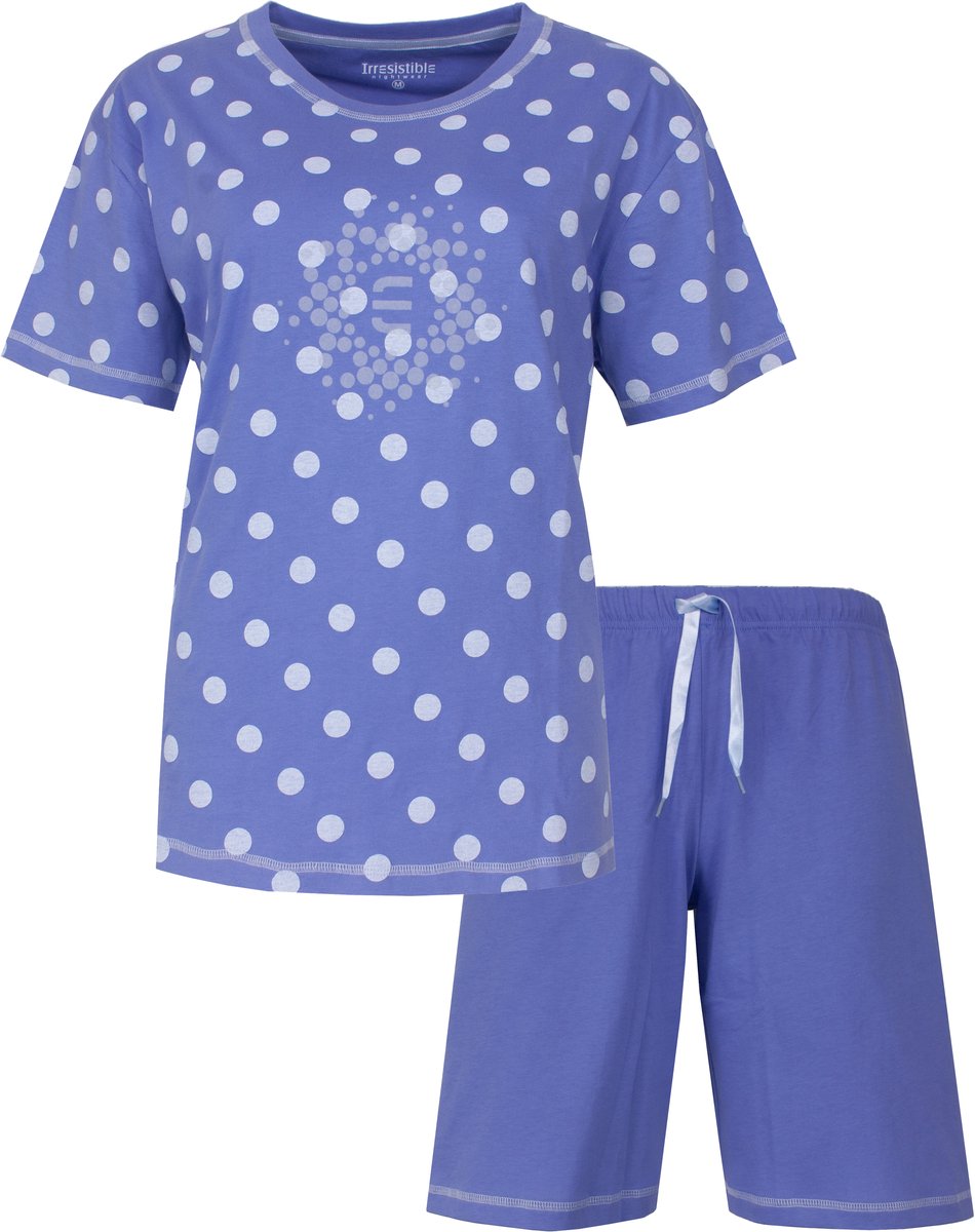Irresistible Dames Shortama - Korte Mouwen - Blauw - Maat L