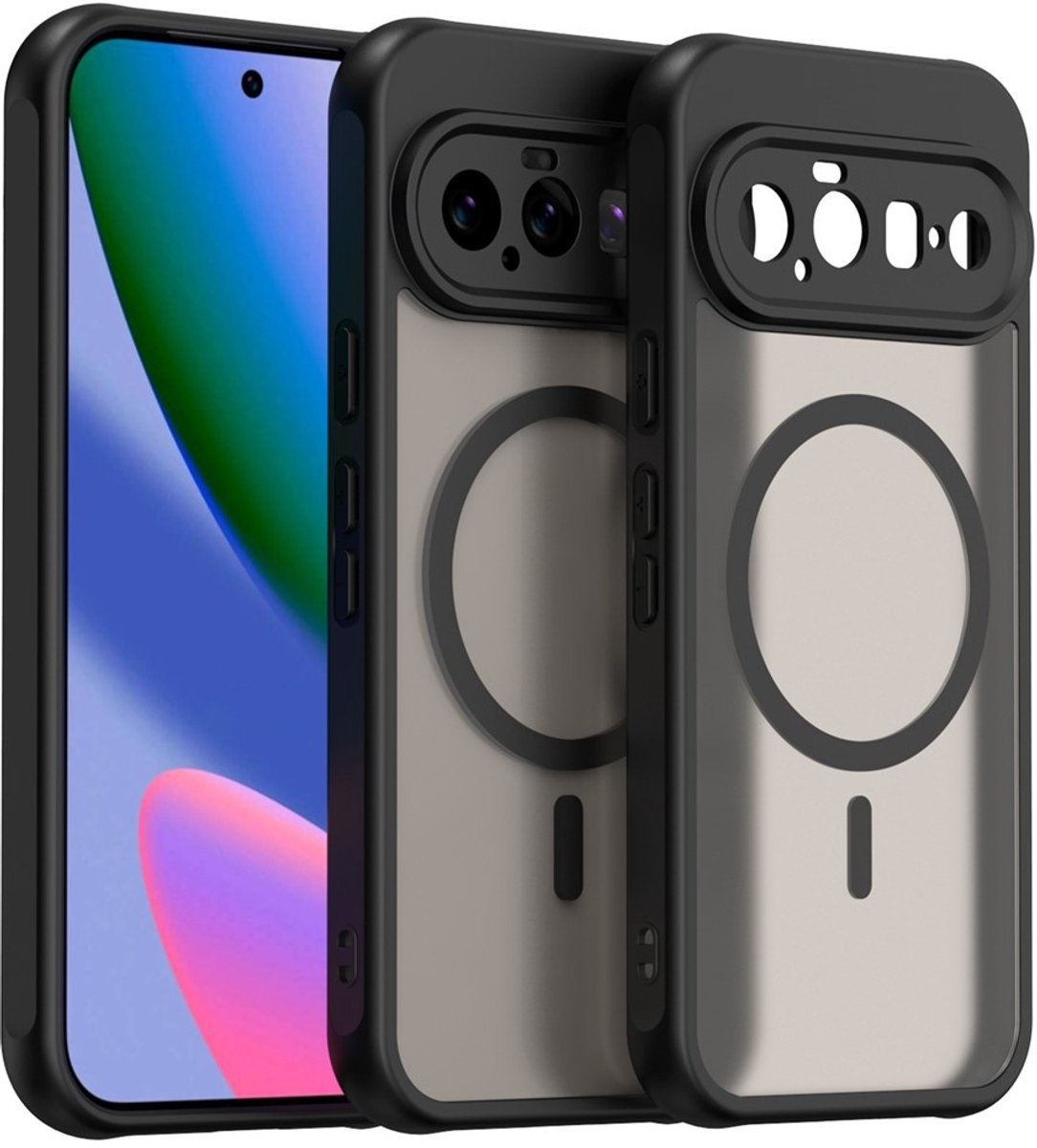 Coverup Hoesje - Geschikt voor Google Pixel 11 Hoesje - Coverup Mat Transparante Back Cover met Camera Cover - MagSafe Compatible - Zwart